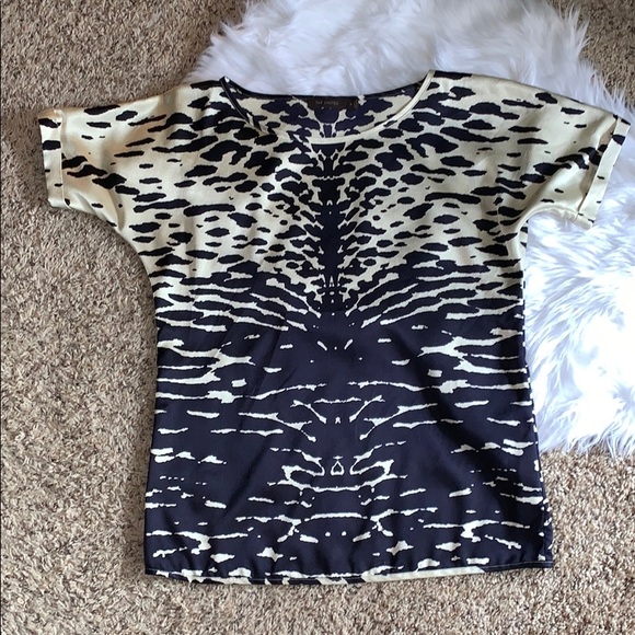 The Limited Tops - The Limited Sateen Navy Print Top